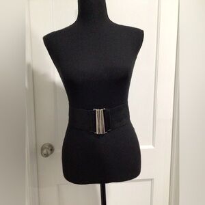 Black Elastic belt with metal clasp